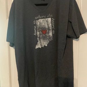 Next Level, XXL, black short sleeve, Indiana home is where the heart is